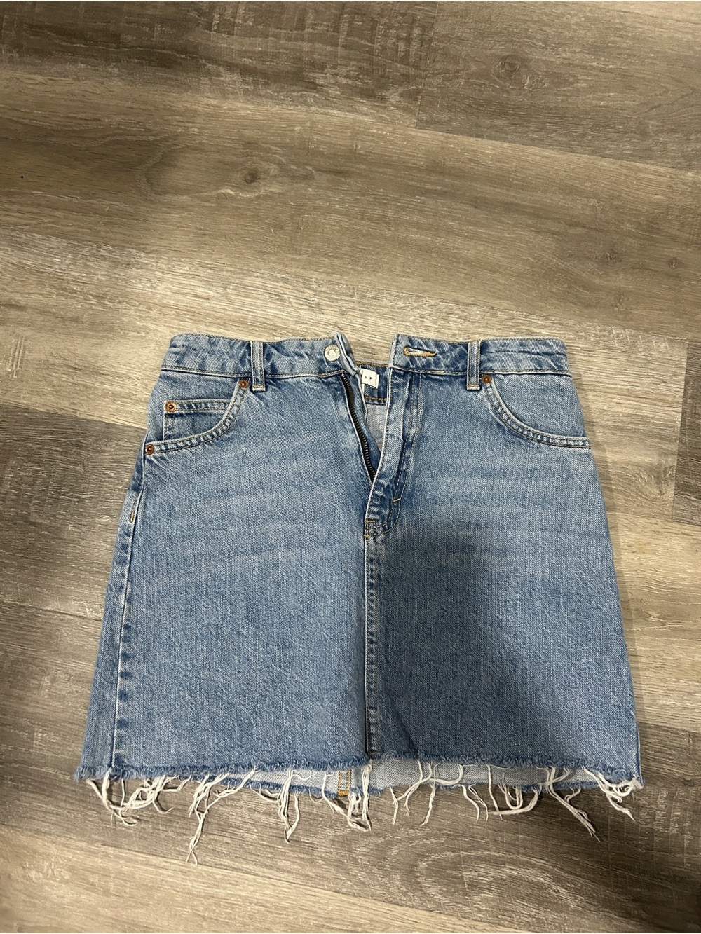 Topshop Light Blue Denim Mini Skirt